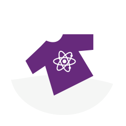 Purple T-Shirt with atom on it